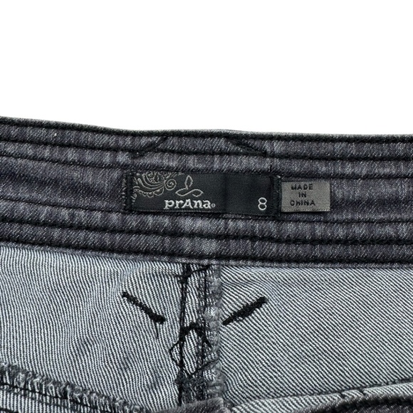 Prana Tess Organic Cotton Charcoal Gray Lace Print Shorts Size 8 - Picture 4 of 10